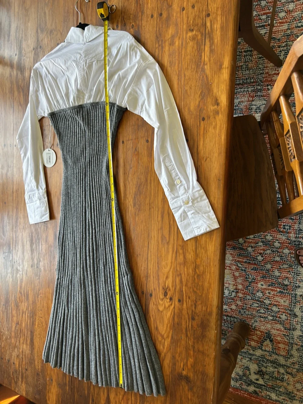 STAUD Gray Ribbed Strapless Midi Dress - Picture 8 of 9